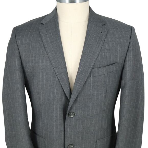 Joseph Abboud Joe Sport Coat Mens 40R Wool Gray Pinstripe Jacket Blazer Lined - Picture 8 of 16